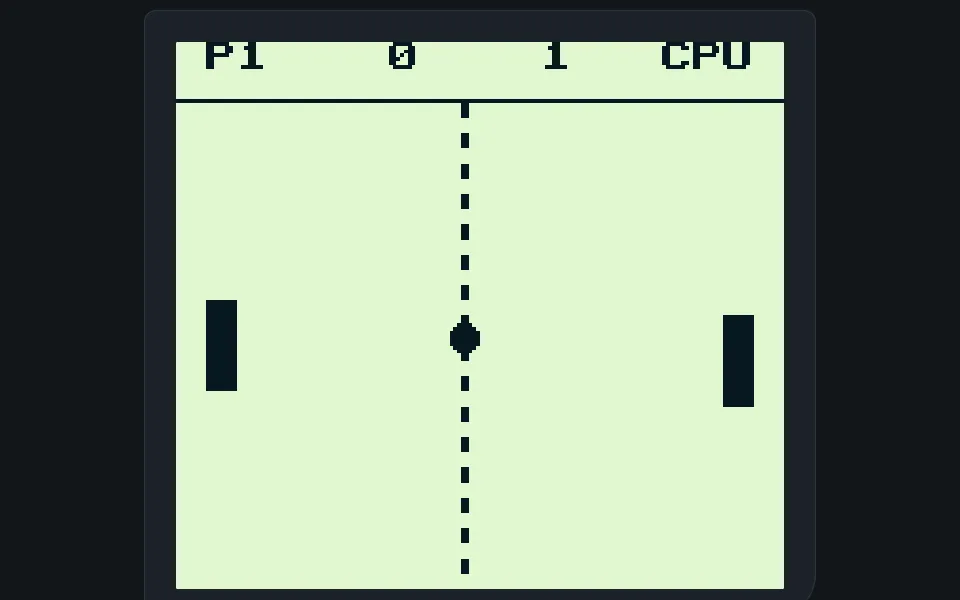 gb-emu running Link Pong against the CPU in the browser.